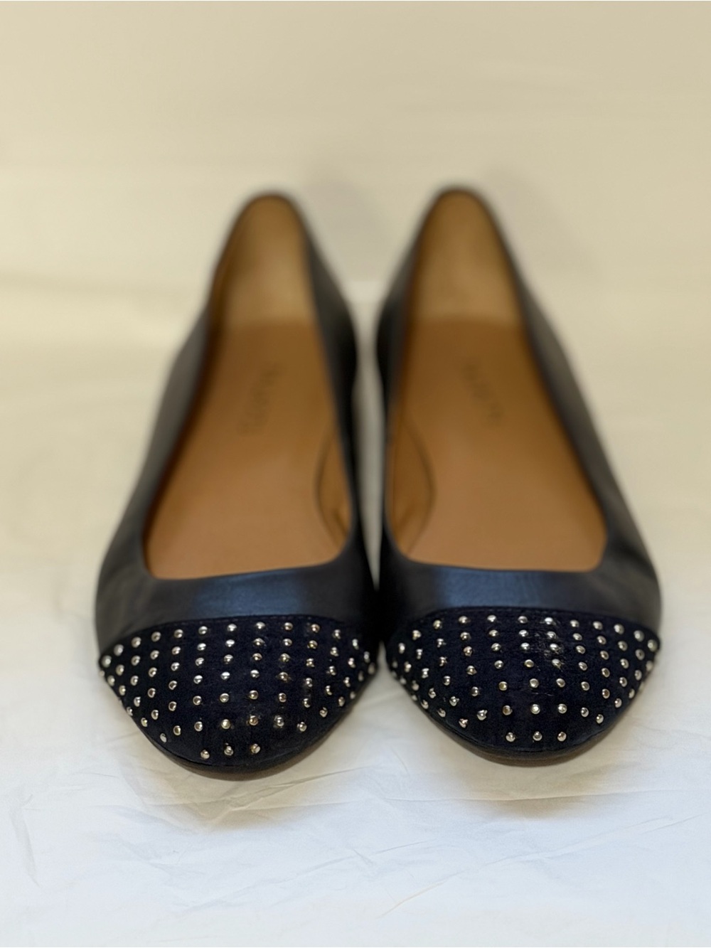 Talbots Black Studded Toe Ballet Flats